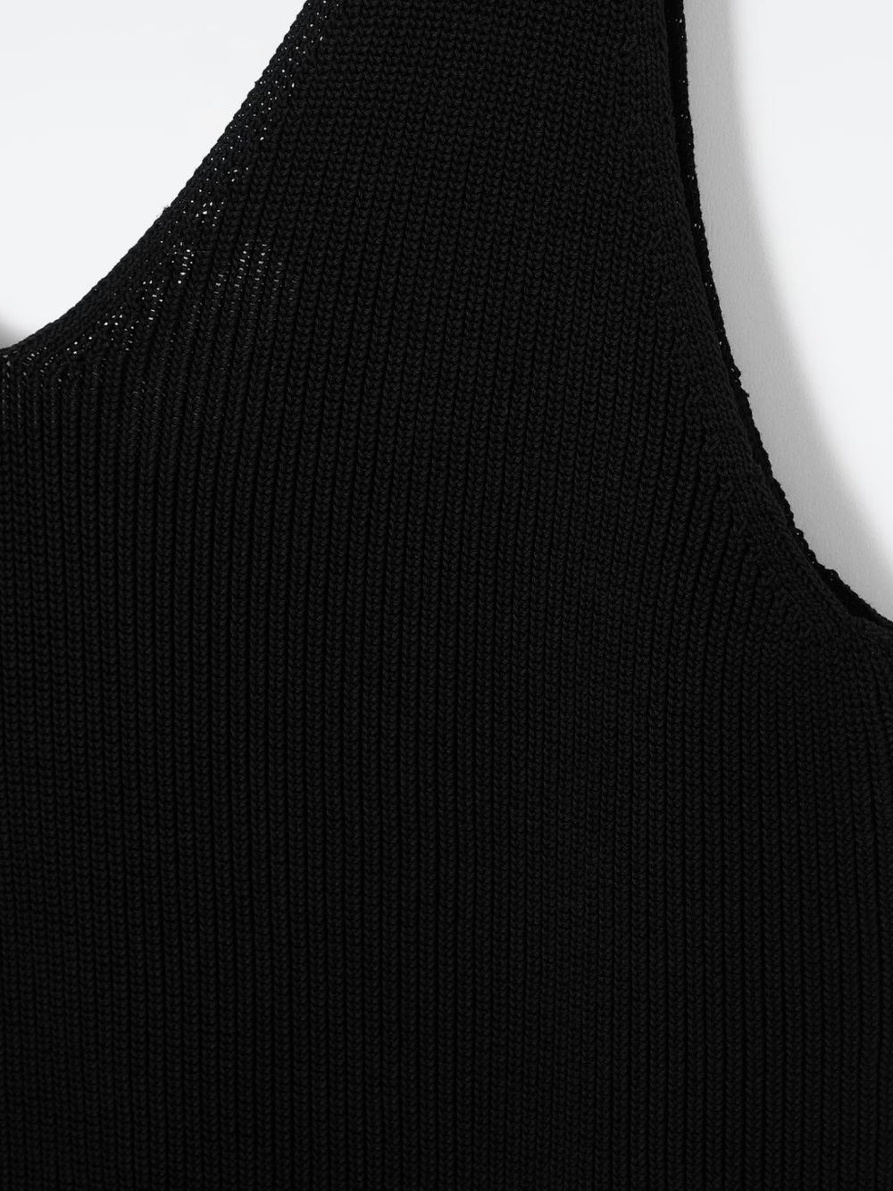 COS Black V-Neck Ribbed Tank | S - Picture 2 of 6